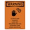 Signmission OSHA WARNING Sign, Multiple Saw Blades W/ Symbol, 10in X 7in Aluminum, 7" W, 10" H, Portrait OS-WS-A-710-V-13340 - alternate 1
